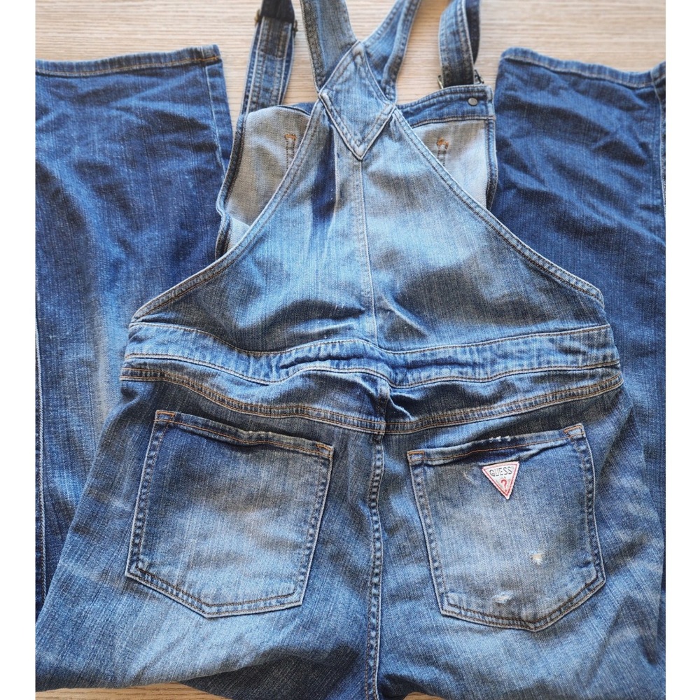 GUESS 90s Vtg Inspired Denim Overalls. 31 Distressed streetwear Y2K Gritty Boho